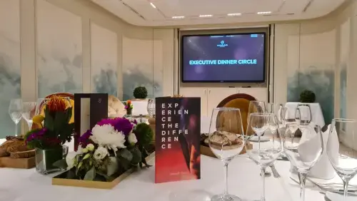 Here, we set up a dinner in a very small, private ambiance, giving more detail to the exclusiveness.